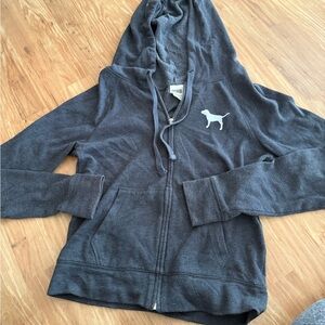 Gray Victorias Secret Pink Zip-Up Hoodie